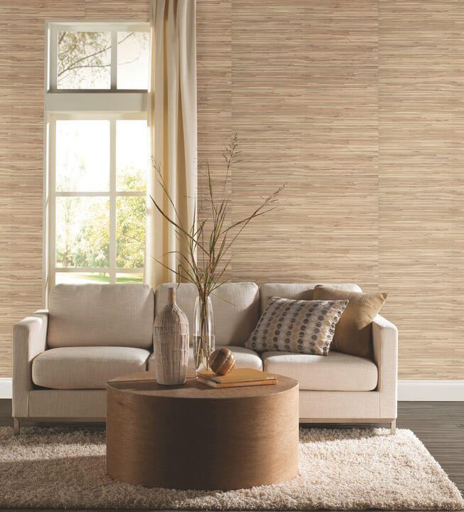 River Grass Beige Wallpaper (Set of 2)