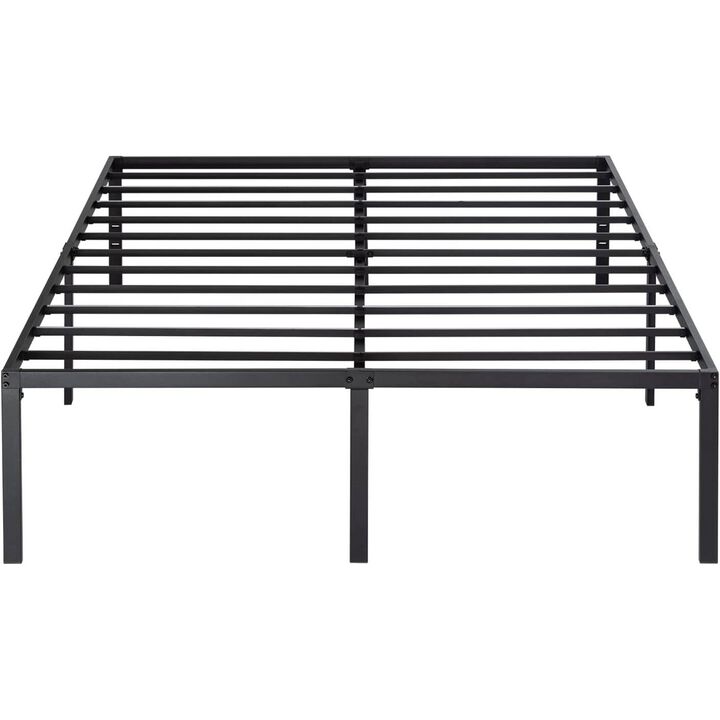 QuikFurn King 18-inch Metal Platform Bed Frame with Under-Bed Storage Space