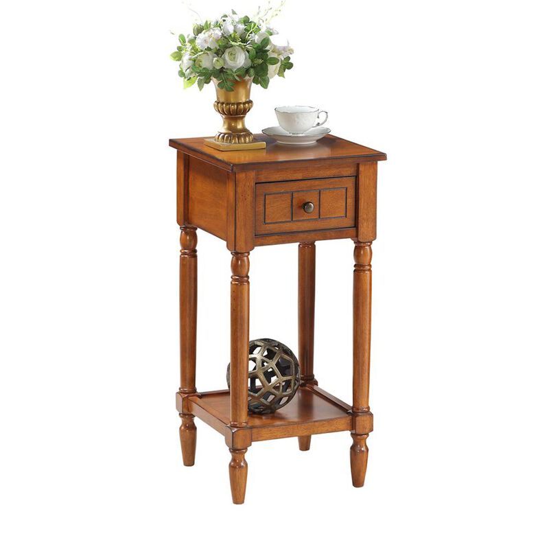 Convience Concept, Inc. French Country Khloe 1 Drawer Accent Table with Shelf Walnut
