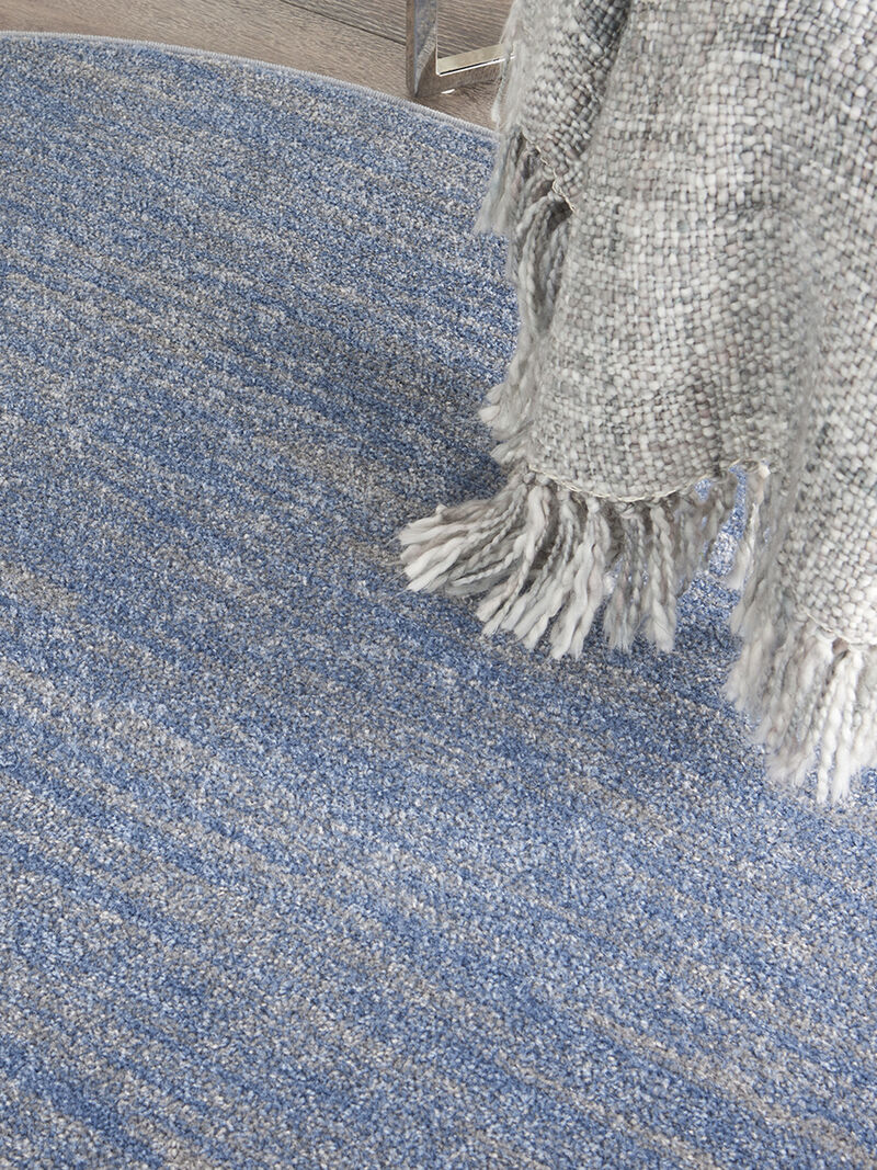 Nourison Essentials NRE01 Blue/Gray 6' x Round Rug image number 8