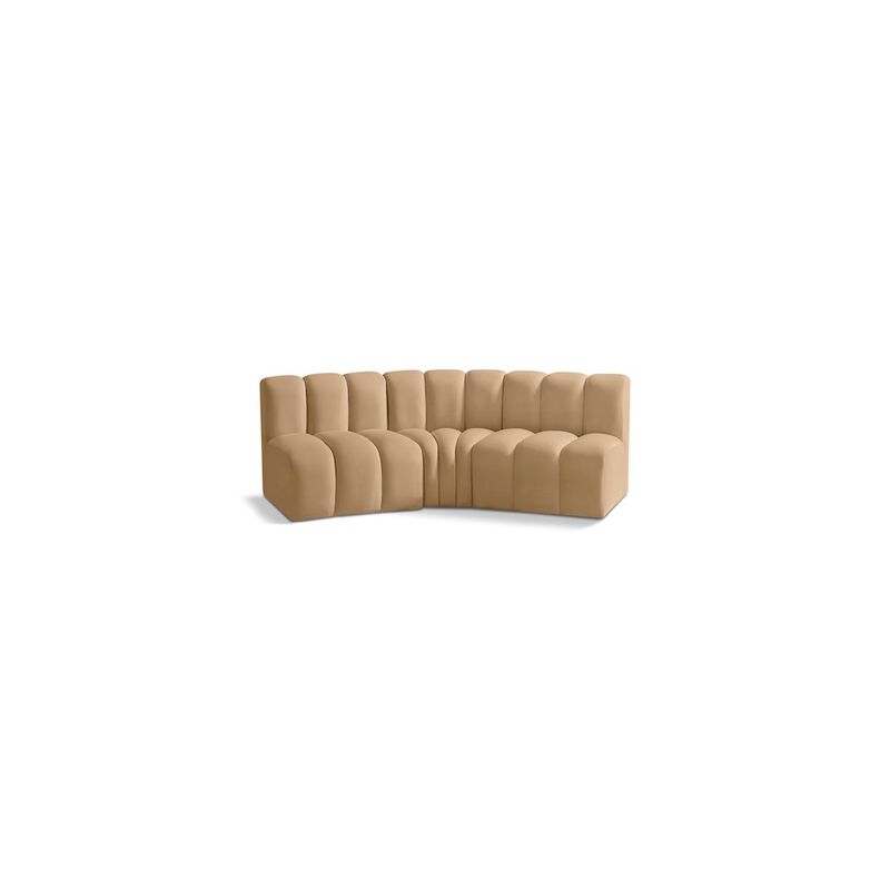 Meridian Furniture Arc Camel Velvet Modular Sofa