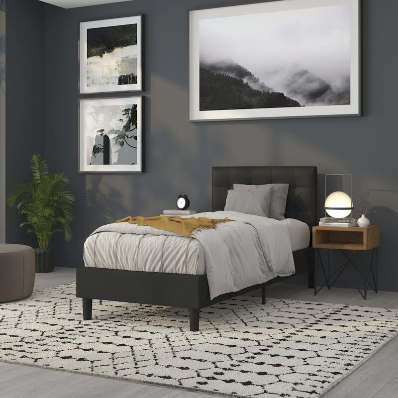 Flash Furniture Tufted Upholstered Twin Size Headboard in Black Vinyl image number 9