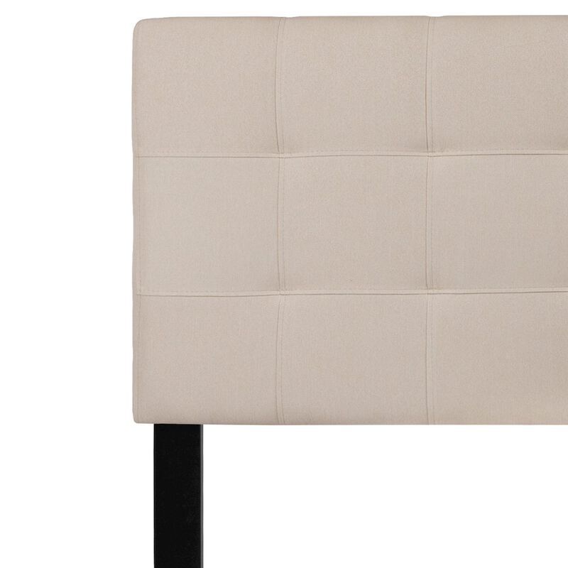 Flash Furniture Tufted Upholstered Queen Size Headboard in Beige Fabric image number 3