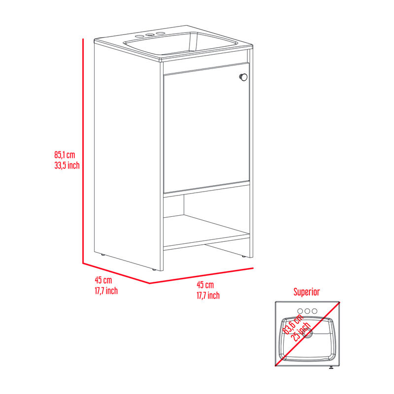 Westbury 1-Shelf Freestanding Vanity Cabinet White