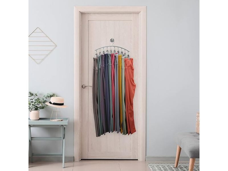 Legging Organizer For Closet, Metal Yoga Pants Hanger W/Rubber Coated 2 Pack image number 1
