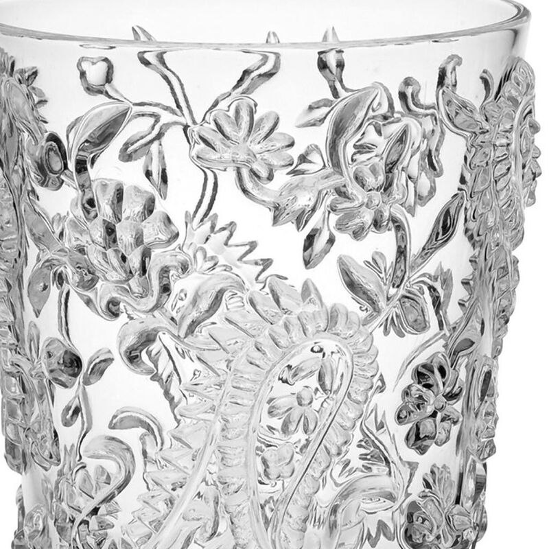 HomeRoots Set of Four Clear Paisley Acrylic Stemmed All Purpose Wine Glass image number 5