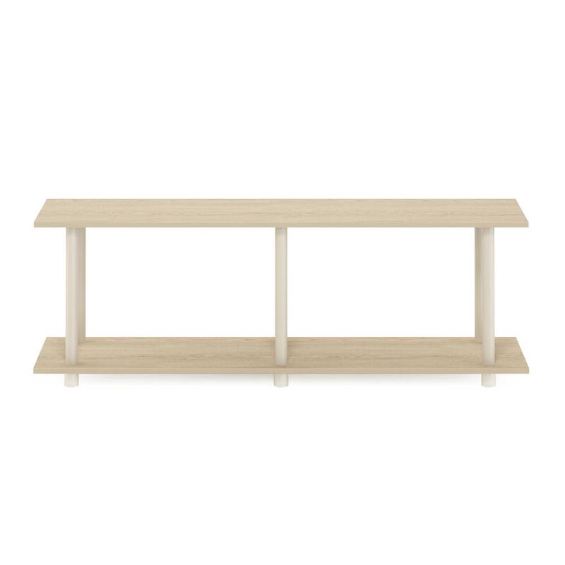 Furinno Turn-N-Tube No Tools Modern Rectangle Side Table, Bauhaus Oak/Beige