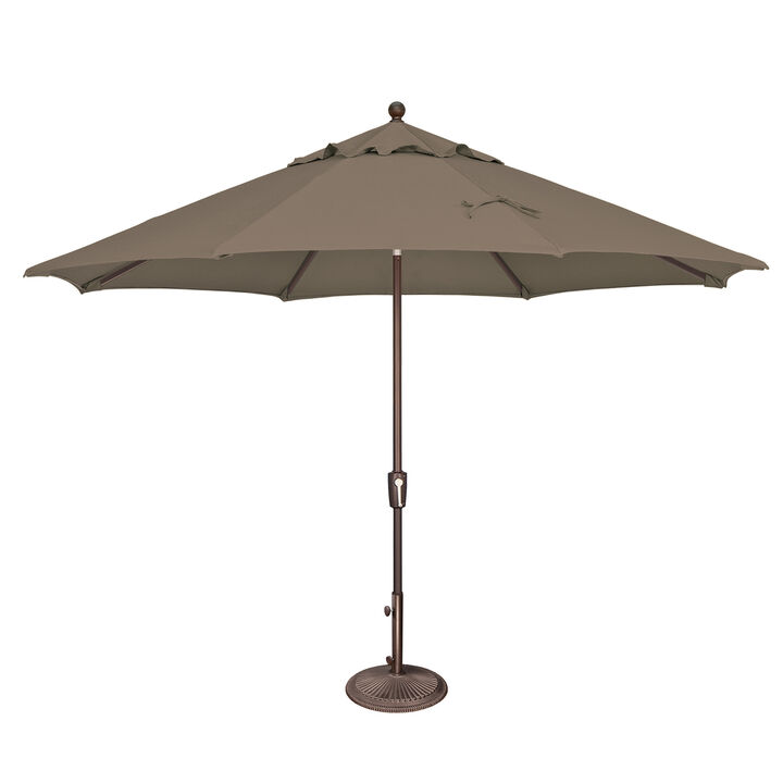 Mondawe 11FT Solefin Octagon Patio Umbrella with Push-Button Tilt, Bronze Frame