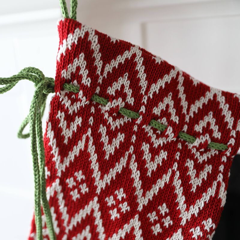 Red Patterned Stocking image number 3