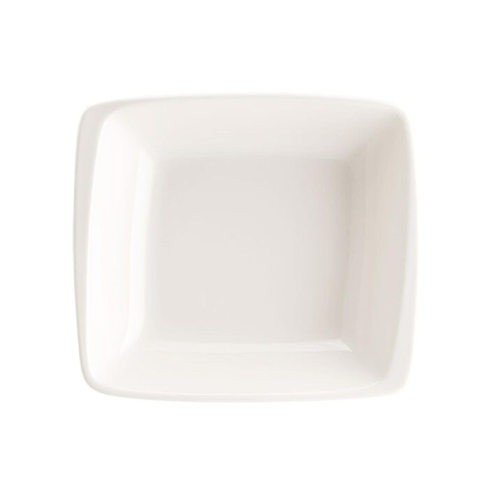 Moove 7.5" x 6.5" x h:2" 20 oz. Square Warm White Porcelain Bowl (Set of 2)