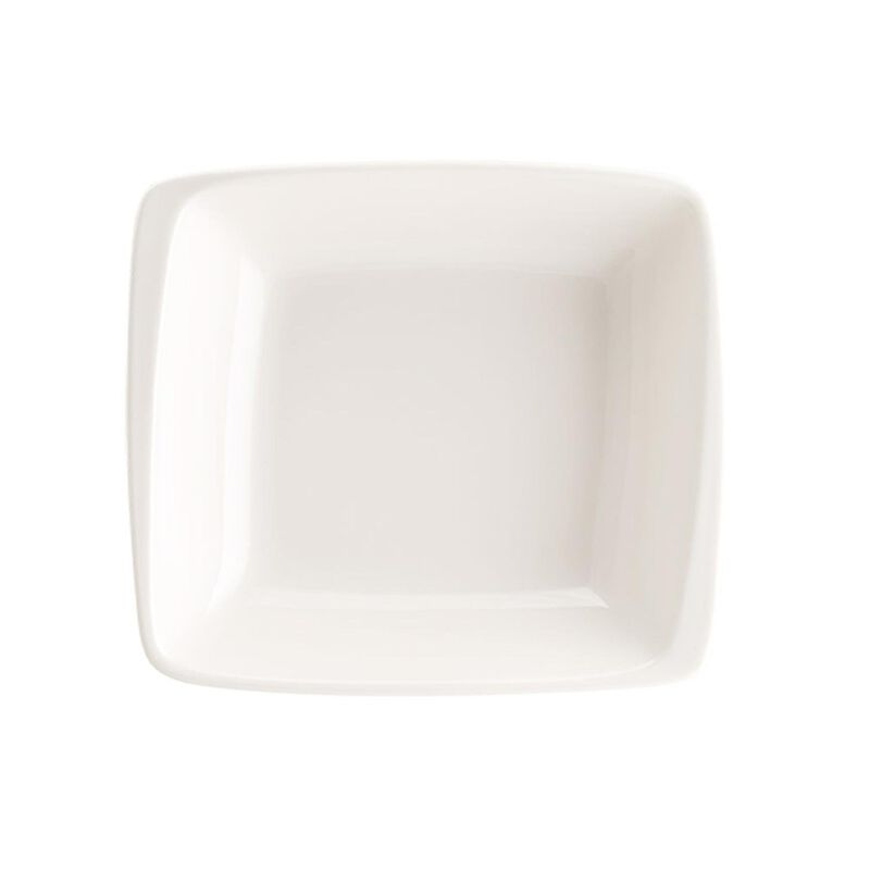 Moove 7.5" x 6.5" x h:2" 20 oz. Square Warm White Porcelain Bowl (Set of 2)