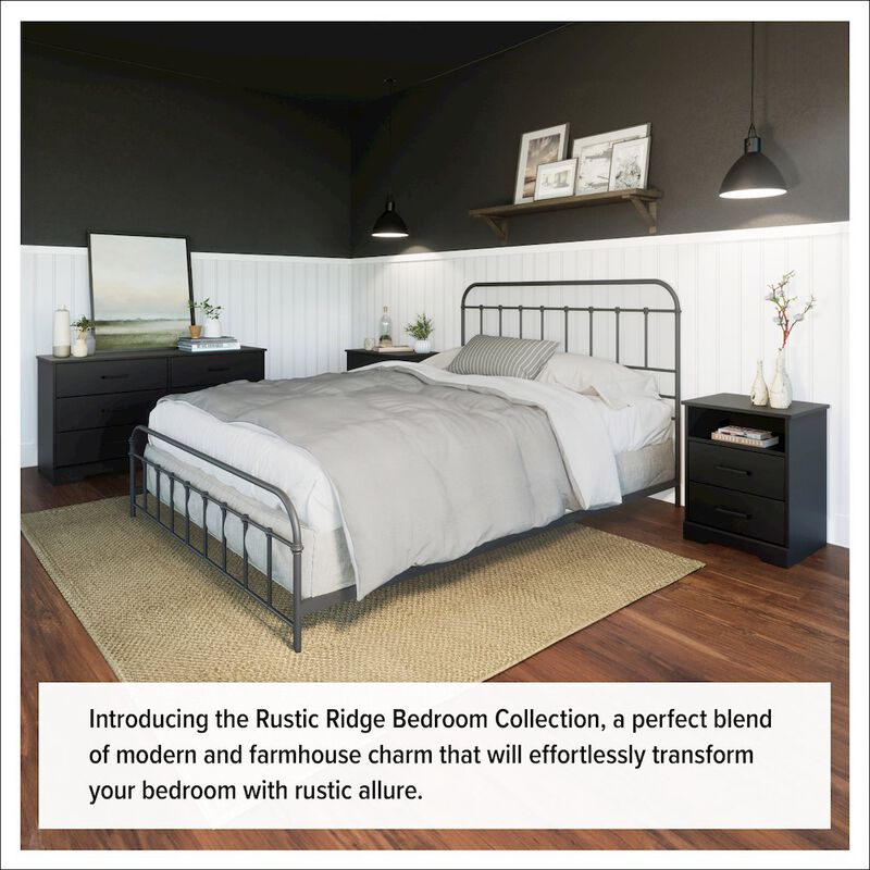 Prepac Rustic Ridge Black 5 Drawer 18.5D x 27.5W x 43.5H Dresser