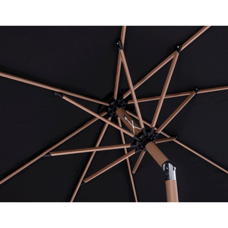 Meridian Furniture Fiji Black Fabric / Matte White Aluminum Patio Umbrella with Base Sets