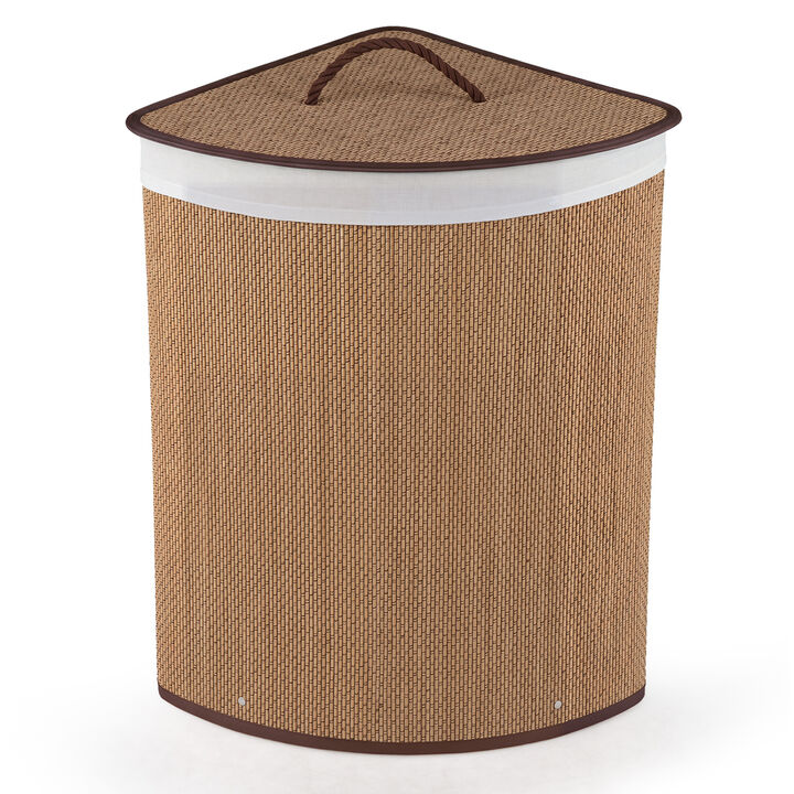 15 Gallon Wicker Laundry Hamper with Removable Liner and Lid