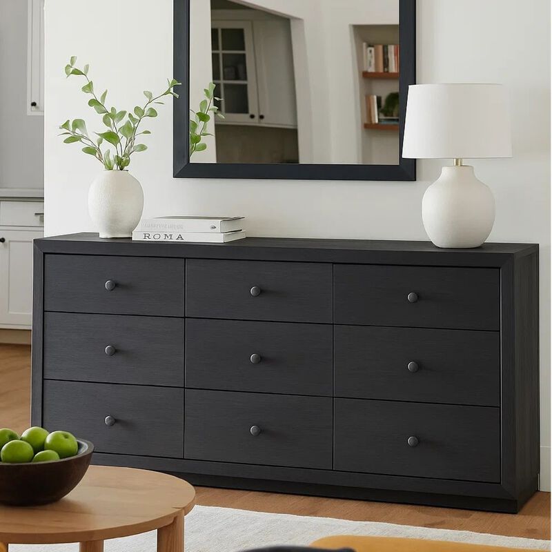 Moko 40 x 40 Dresser Mirror, Square Shape, Modern Style, Black Finished Frame