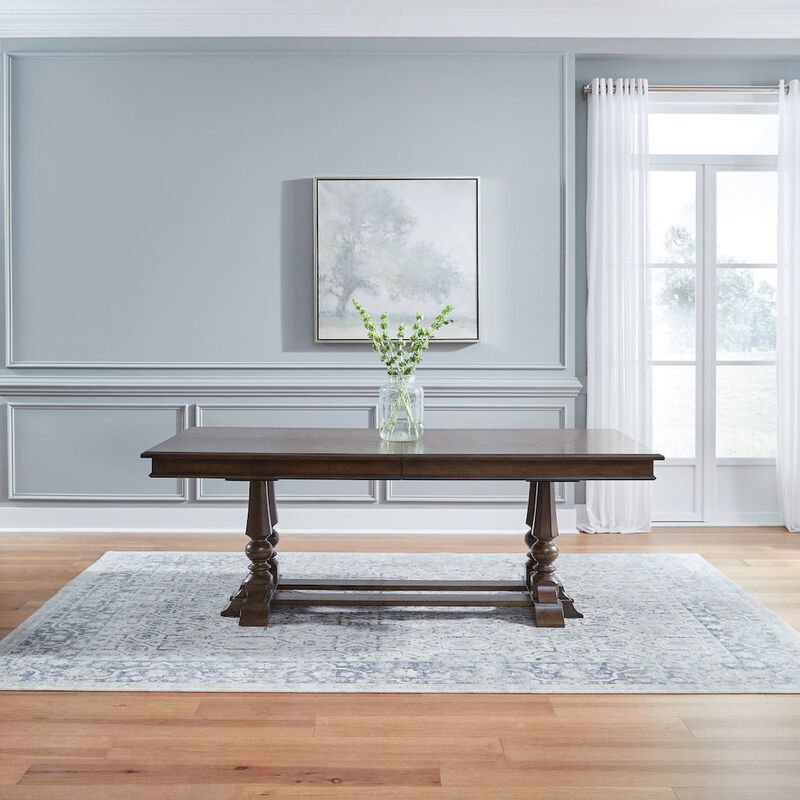 Liberty Furniture Arden Road 7 Piece Dining Trestle Table Set - 6 Splat Back Side Chairs image number 2