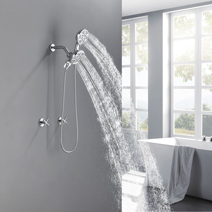 Copper Shower Set with Dual 7-Function ABS Heads & 1.5m Hose