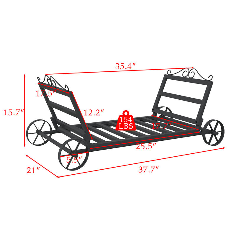 FUFU&GAGA Firewood and Package Holder Welded Steel Multifunctional Storage Rack with 154lbs Capacity 37.7"L x 21"W x 15.7"H