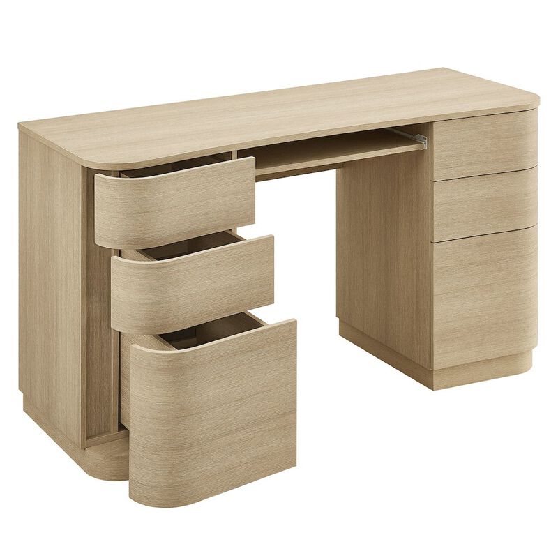 Mirae 55" 6-Drawer Curved Office Desk image number 4