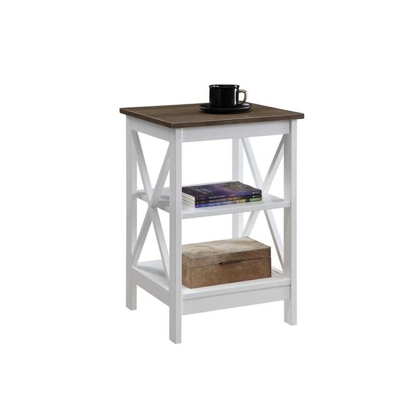 Convenience Concepts Oxford End Table 15.75"" - Modern Living Room Table with Storage Shelves, Transitional Nightstand Side Tabl