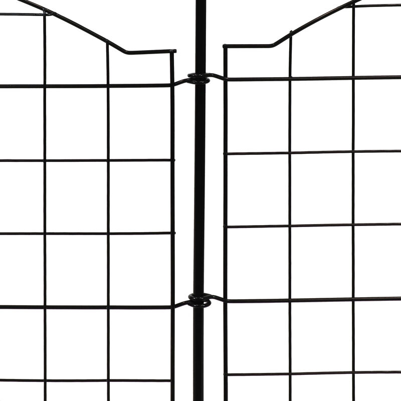 Sunnydaze 5-Piece Arched Grid Steel Garden Border Fence - 12.5 ft - Black