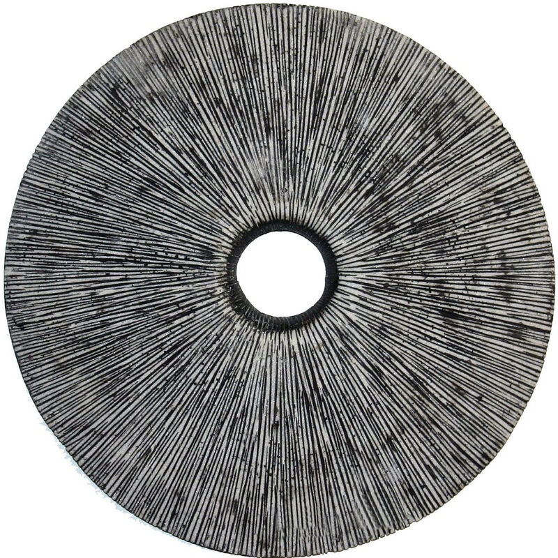 HomeRoots 30" X 30" Contemporary Grey Round Rib Wall Art image number 2