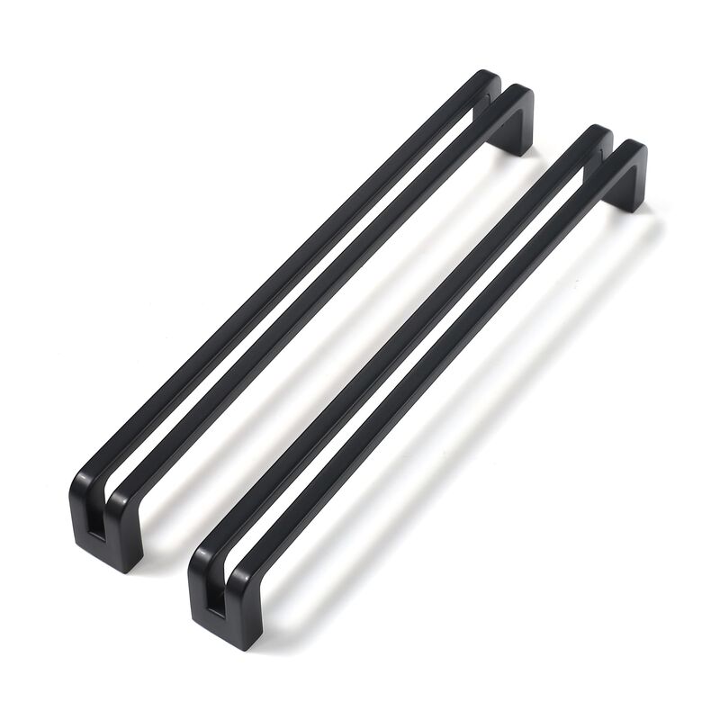 Vicycmc Matte Black zinc Alloy Cabinet pulls,Matte Black 7-1/2 Inch (192mm) Hole Center Cabinet Handles for Drawer,Cupboard, War