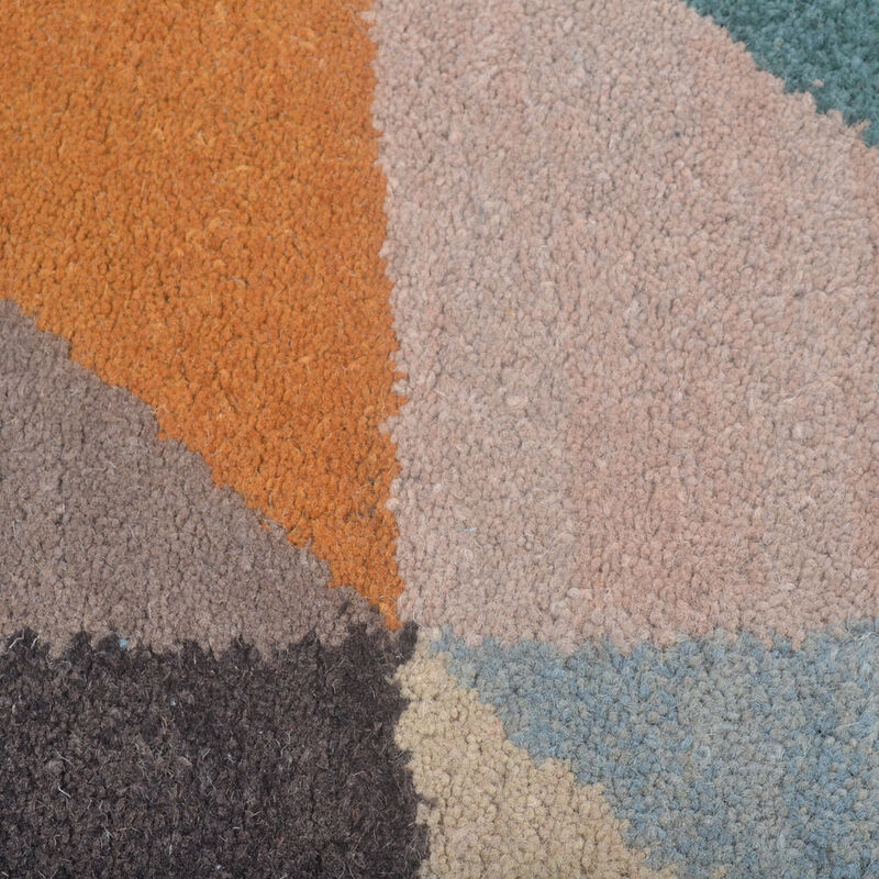 RUGSOTIC CARPETS HAND TUFTED WOOL ECO-FRIENDLY AREA RUGS  - Runner Shape, Size, Geometric Modern Design, High Pile Thick Handmade Area Rugs for Living Room, Bed Room (K00547) image number 3