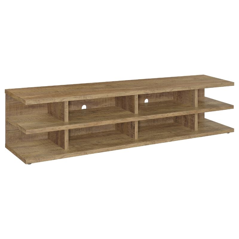 Carie TV Stand Media Console, 2-Tier Open Shelves, Wood image number 2