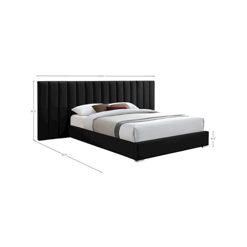 Meridian Furniture Pablo Black Velvet King Bed