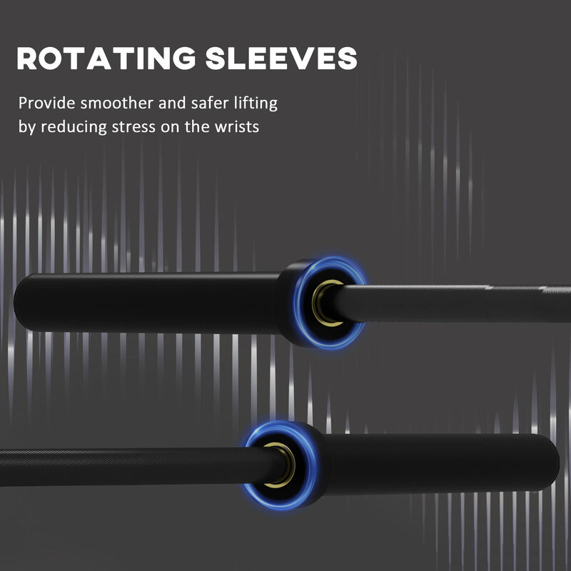 Hivvago 7.2ft Olympic Bar for Home Gym with Rotating Sleeves and Grip image number 4