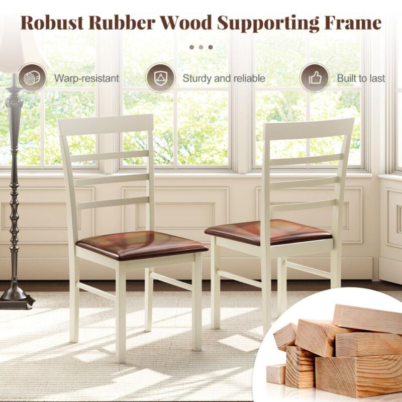 Hivvago PU Leather Upholstered Armless Wooden Dining Chair Set of 2