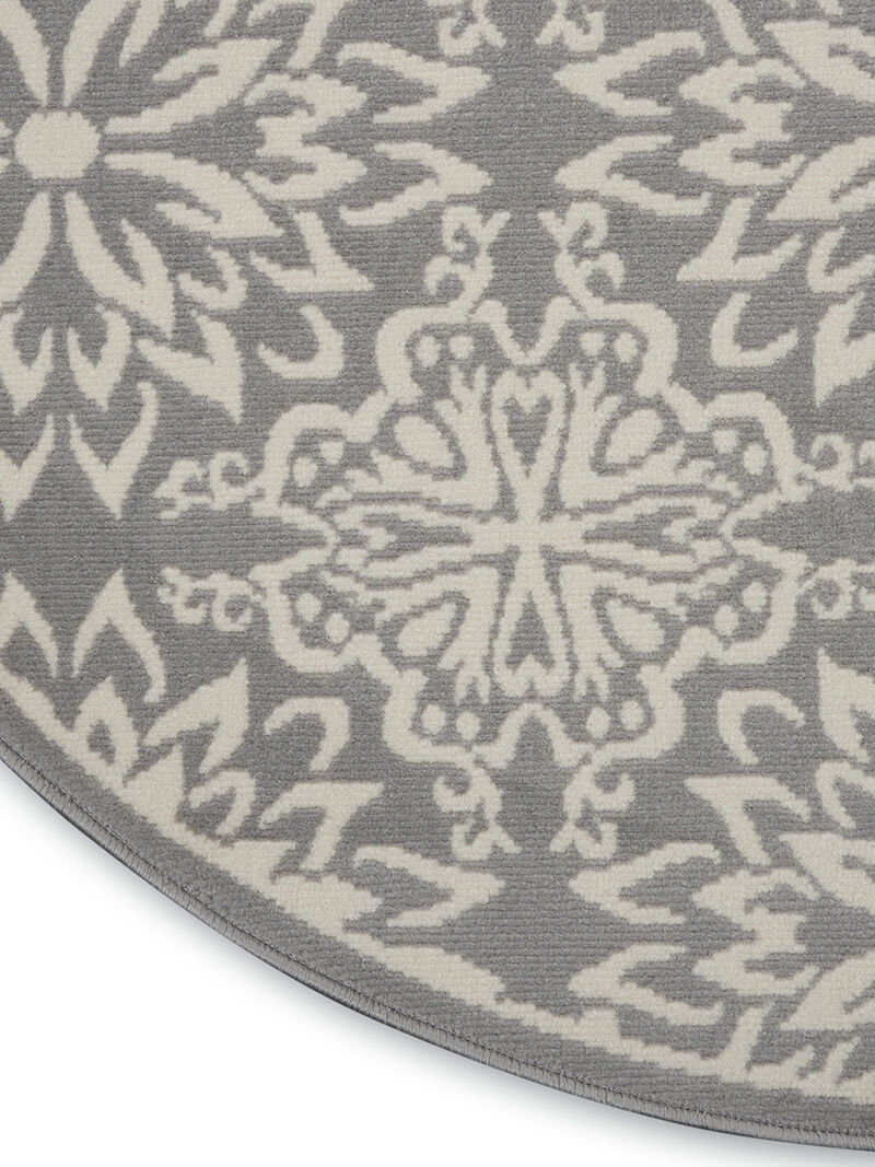 Jubilant JUB06 Ivory/Gray 5'3" x Round Rug
