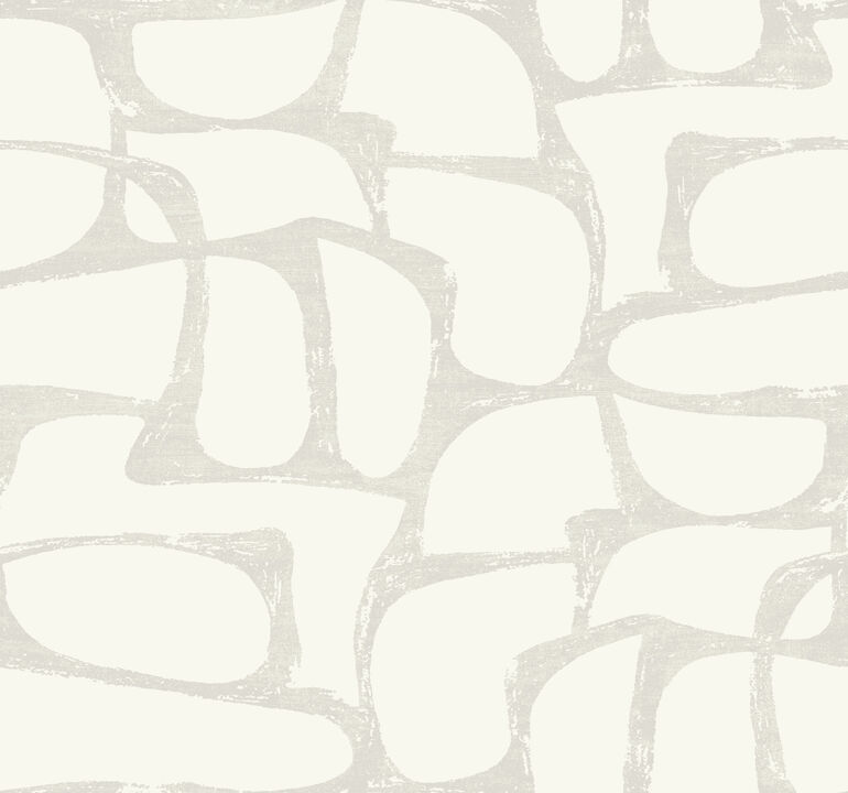 Craftsman Geometric White & Soft Grey Wallpaper