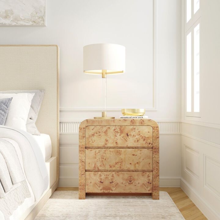 Butler Specialty Cora 3 Drawer Curved Chest, Light Brown