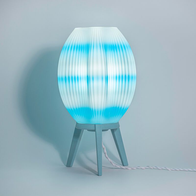 Wavy Modern Contemporary Plant-Based PLA 3D Printed Dimmable LED Table Lamp
