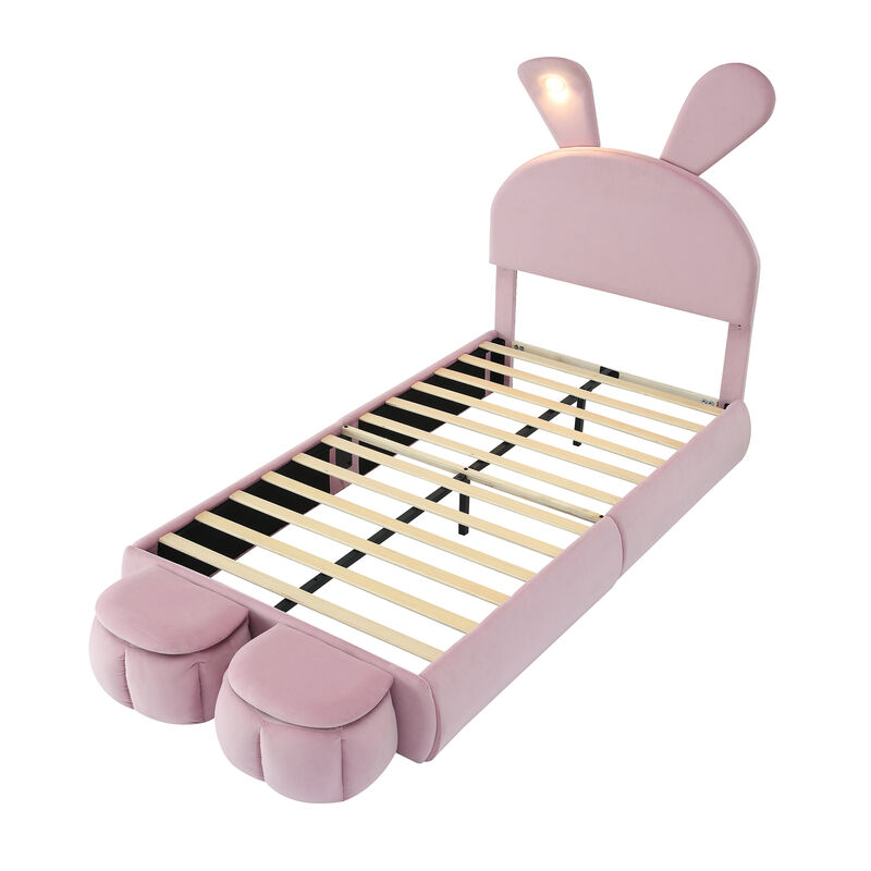 Merax Kids Rabbit Platform Bed with Ears