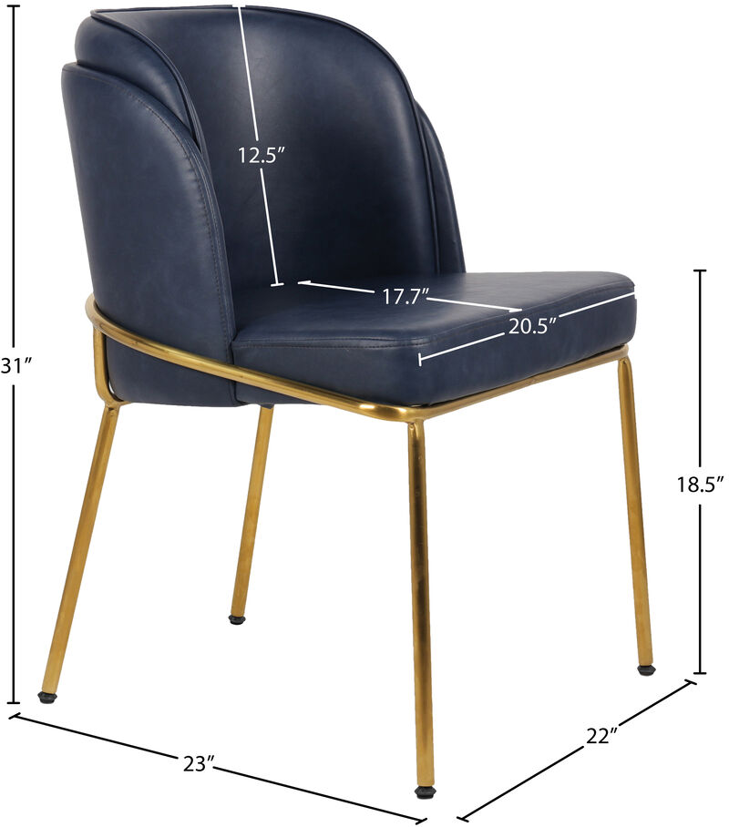 Meridian Furniture Jagger Navy Vegan Leather Dining Chair, Set of 2 image number 7