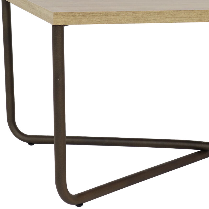 Sunnydaze Industrial-Style MDP Cross Legs Coffee Table - Brown