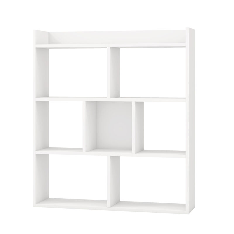 7-Cube Storage Bookshelf with Open Back Design and Anti-Tip Hardware