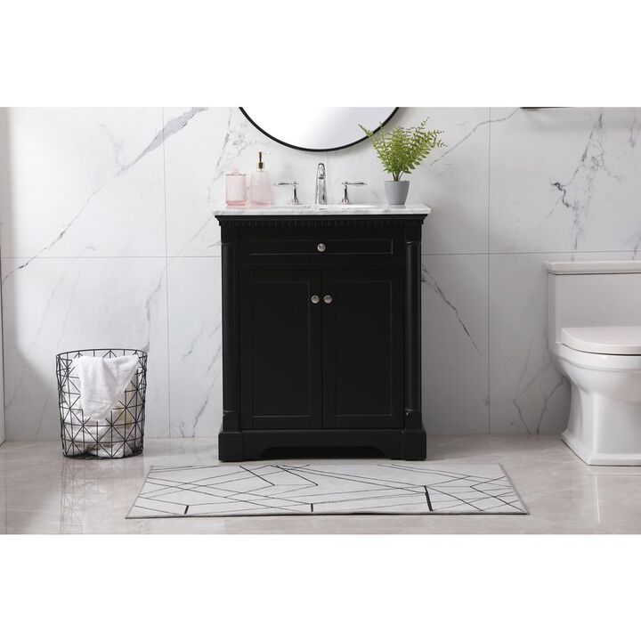 Elegant Kitchen and Bath 30 inch Single bathroom vanity set in black