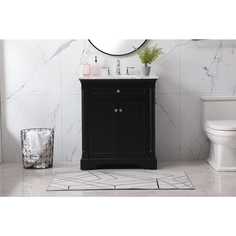 Elegant Kitchen and Bath 30 inch Single bathroom vanity set in black