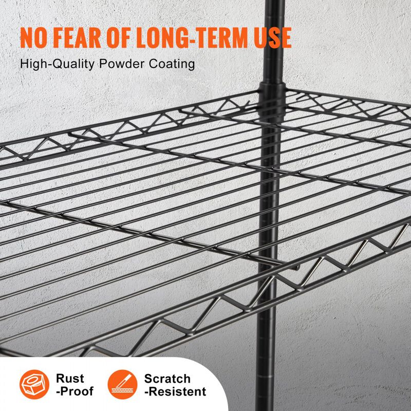 4 Tier Rolling Storage Shelving Unit, Heavy Duty Metal Wire Rack with Wheels image number 6