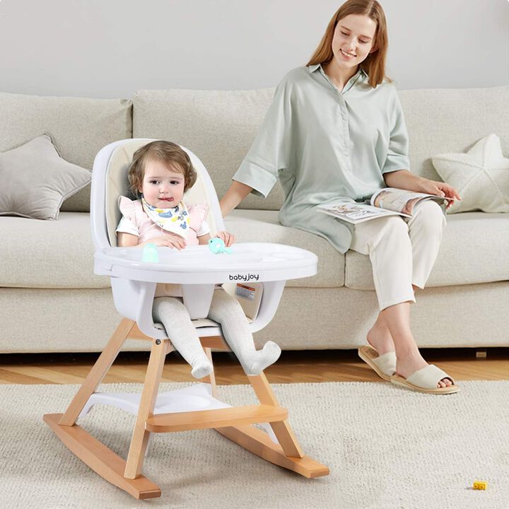 3-in-1 Convertible Wooden Baby High Chair