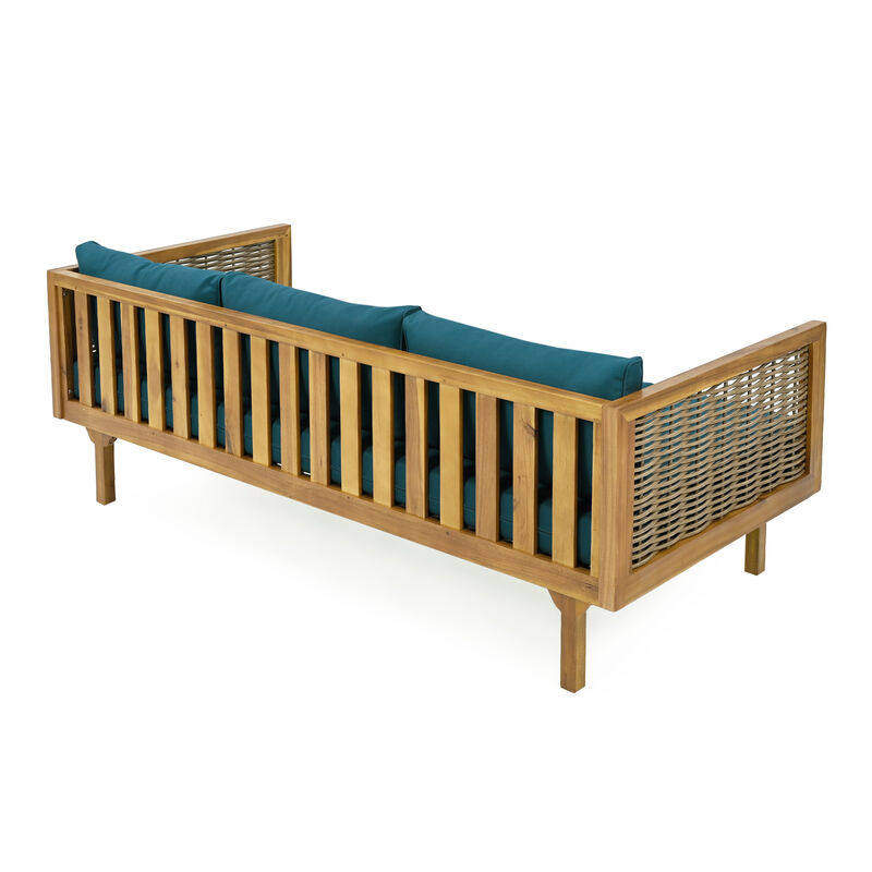 Merax 3 SEATER DAYBED WITH RATTAN ARMS