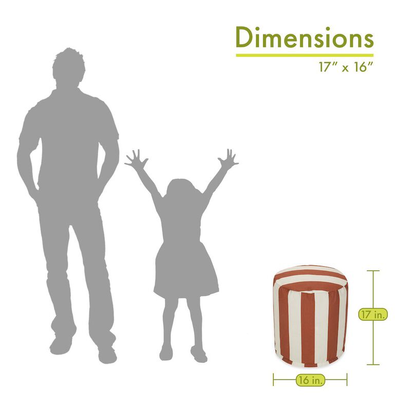 Majestic Home Goods Pouf Vertical Stripe Burnt Orange