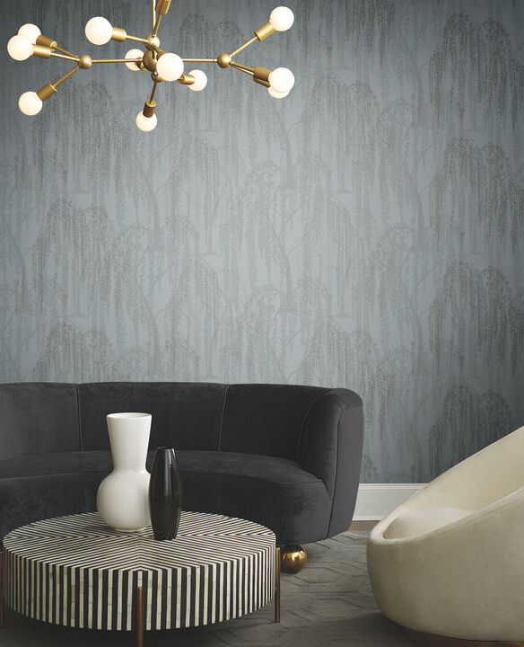 Willow Glow Smokey Blue Wallpaper