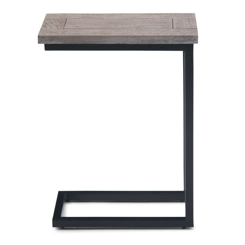Skyler 18 inch Wide Solid Mango/Metal Industrial C Side Table in Birch/Black, Assembled image number 4