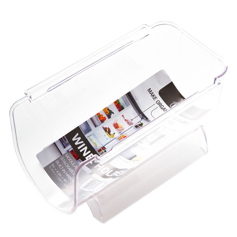 Clear Acrylic Refrigerator Wine Bottle Holder - Kitchen Stackable Wine Rack Organizer