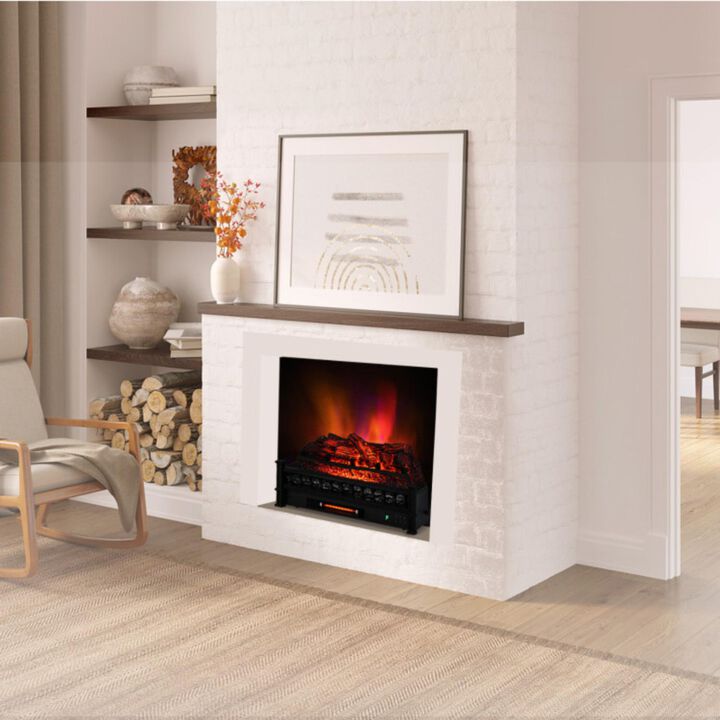 Hivvago 26 Inches Infrared Quartz Electric Fireplace with Realistic Pinewood Ember Bed